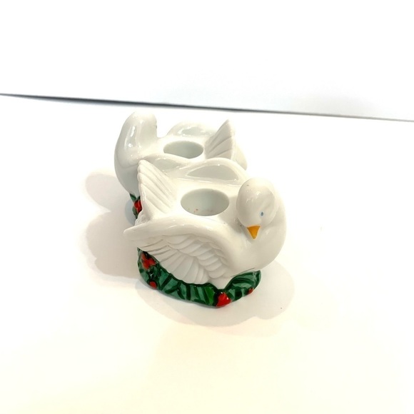 1993 Avon 2 Turtle Doves Taper Candle Holder Christmas - Picture 5 of 6